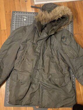 50's US Air Force Early N-3B Snorkel Bulb Arms Parka Flyer's Anorak - M